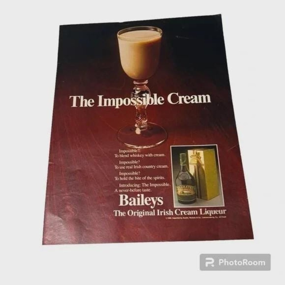 1980 Baileys Irish Cream Liqueur Original Vintage Print Ad